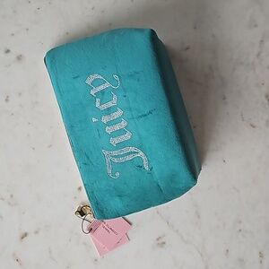 Juicy Couture Green Velour Travel Cosmetic Bag